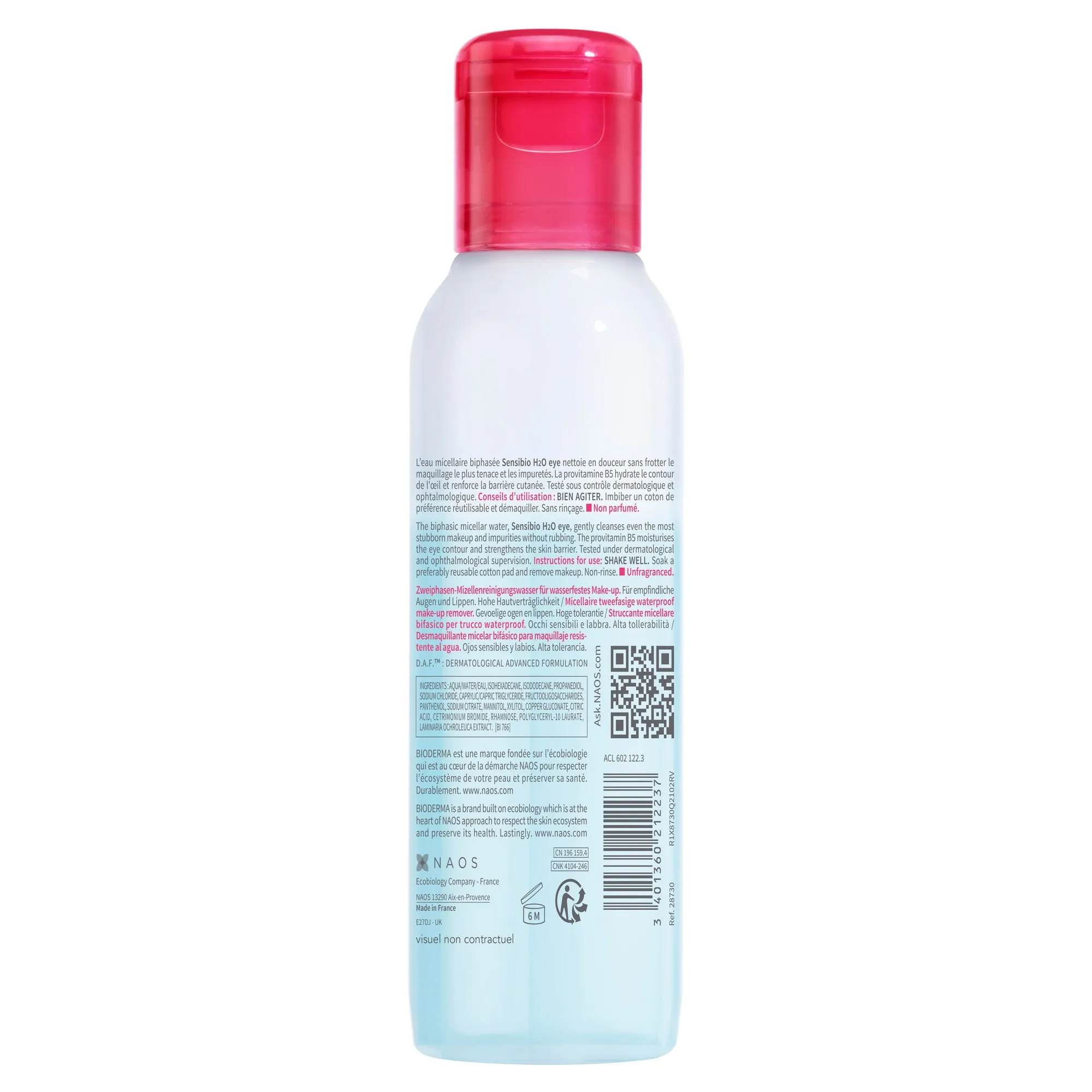 Bioderma Sensibio H2O Micellar Waterproof Makeup Remover for Sensitive Skin 125ml