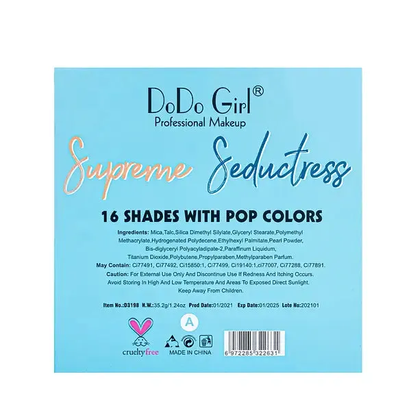 DoDo Girl Professional Makeup - 16 Shades Supreme Seductress Palette