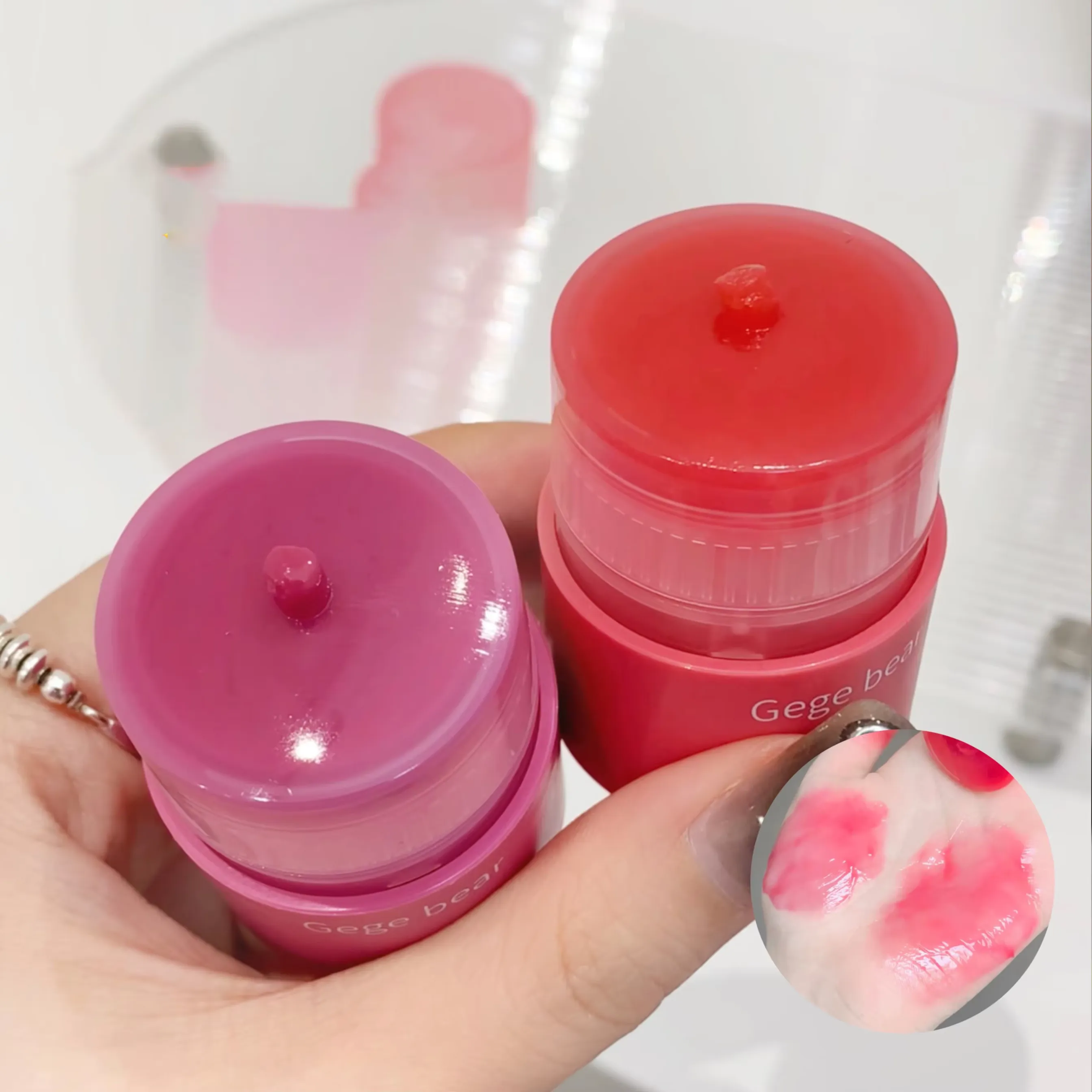 Gege Bear Jelly Tint Moisturizing Water-Light Solid Cheek Lip Gloss