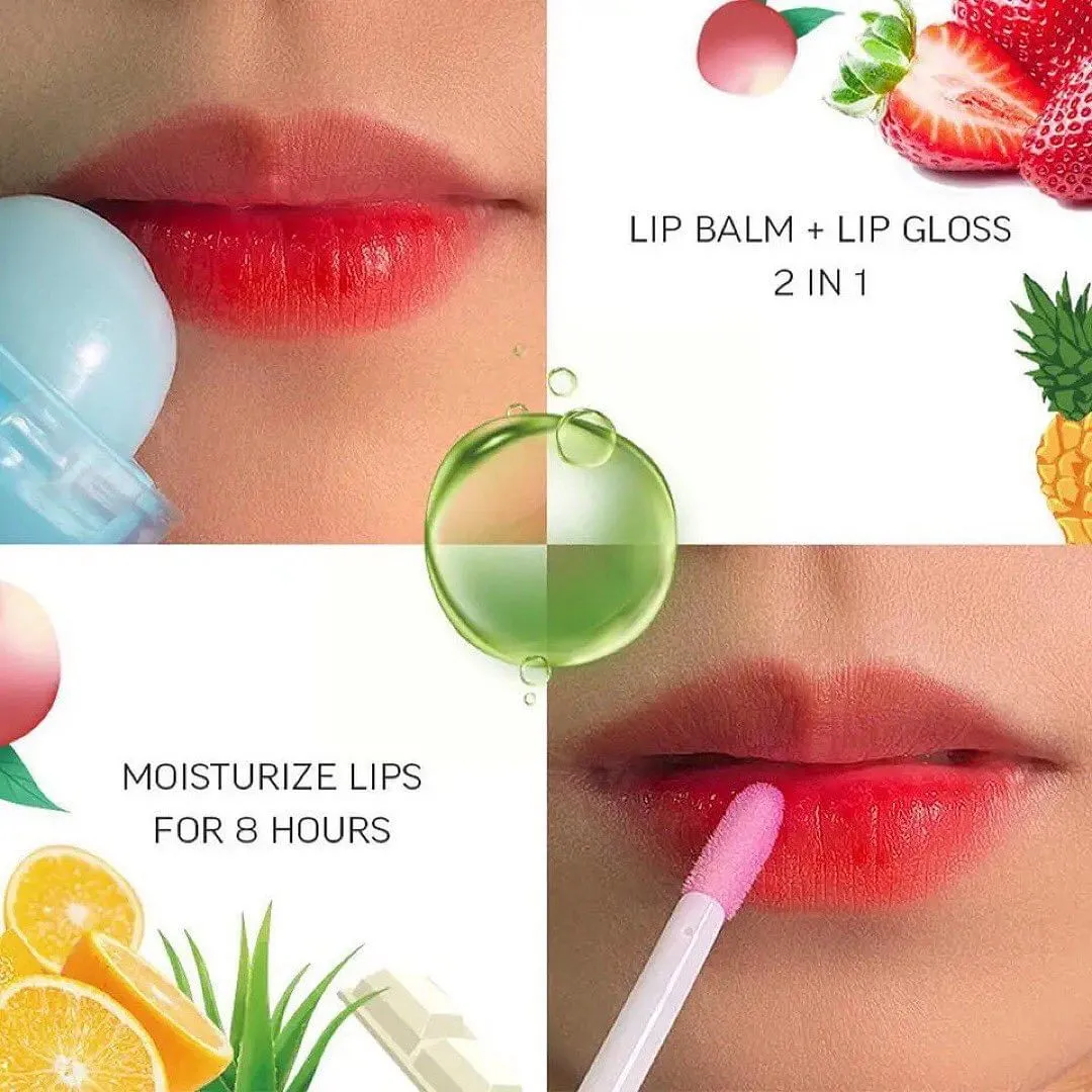 Kawaii Lollipop Lip Balm & Gloss Moisturizer Candy Waterproof & Long-lasting