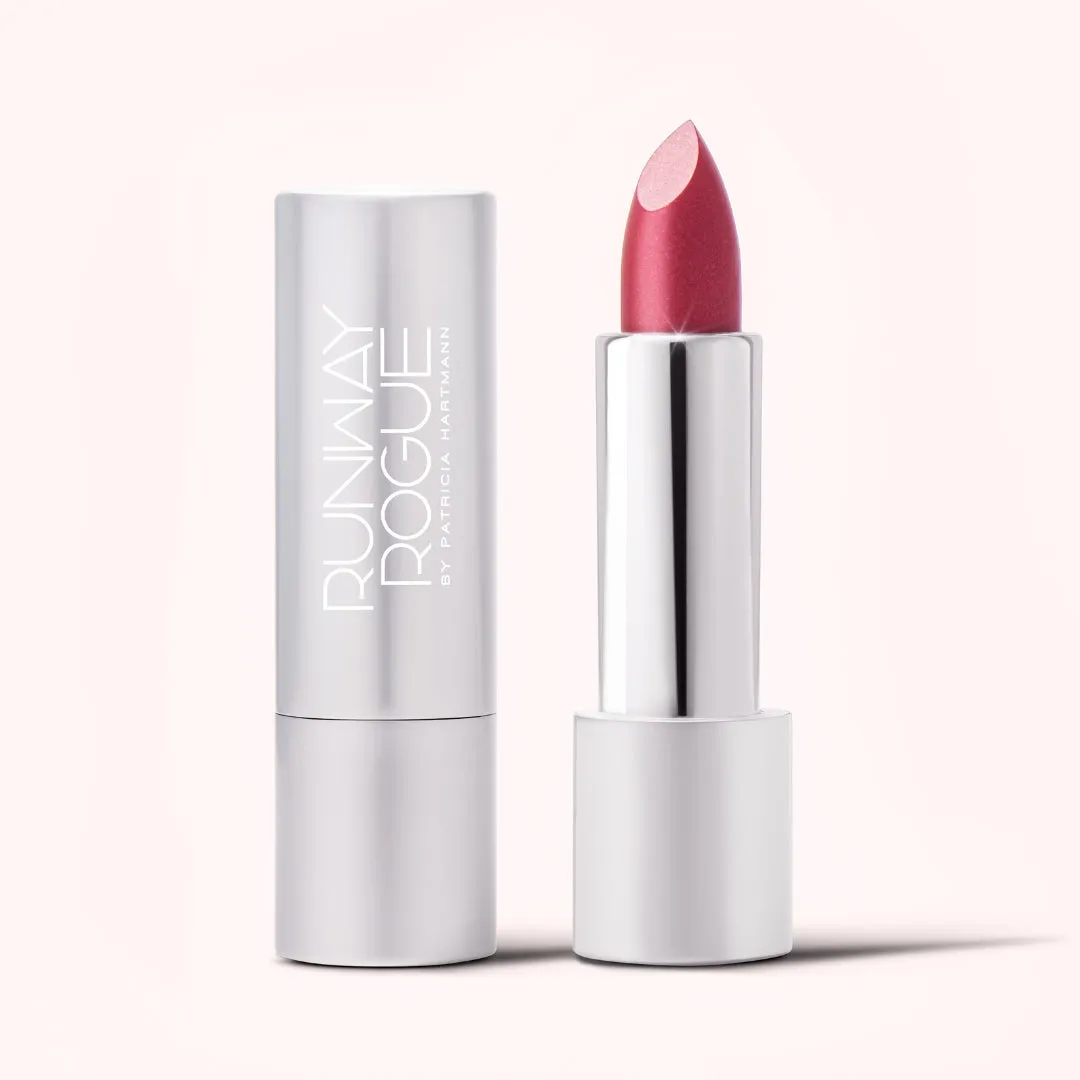 Mahvelous Crème | A Muted Raspberry with Pink and Gold Shimmer Lipstick