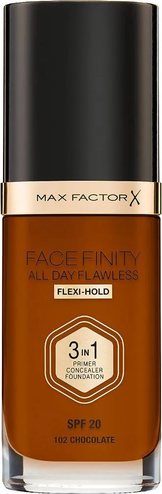 Max Factor Facefinity All Day Flawless 3 IN 1 Foundation 102 Chocolate