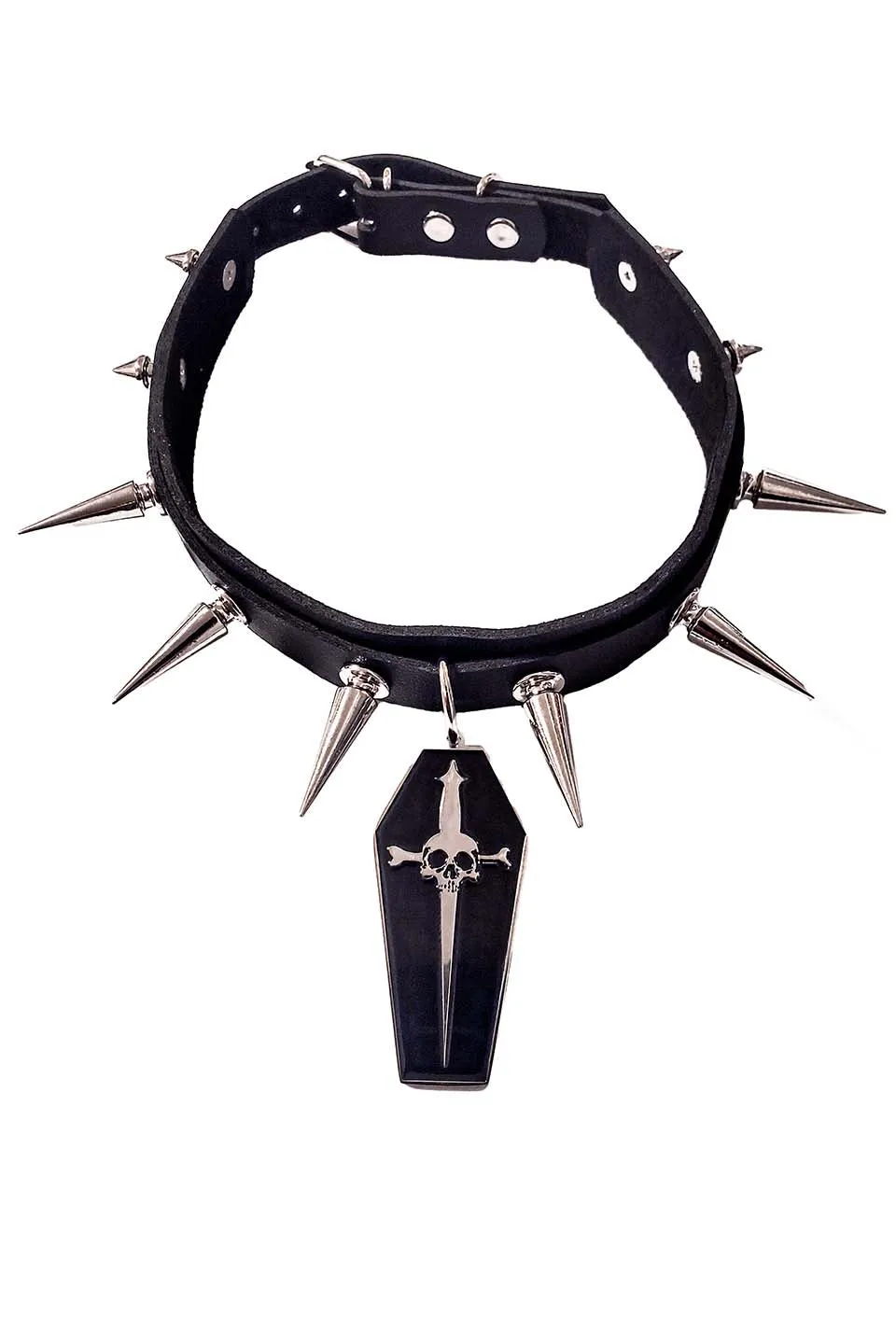 Spiked Choker with Coffin Dagger Pendant