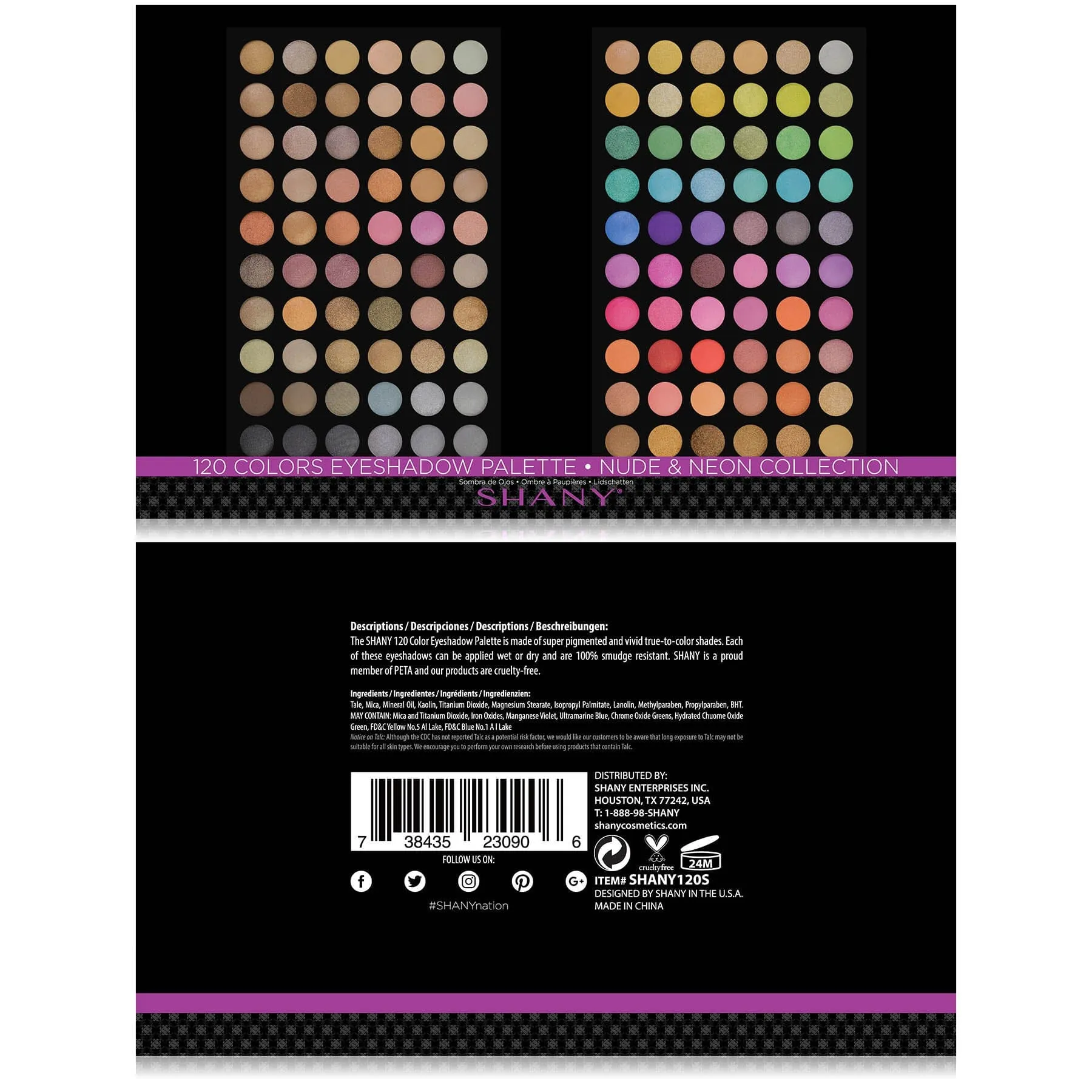 Ultimate Fusion - 120 Color Eye shadow Palette Natural Nude and Neon Combination