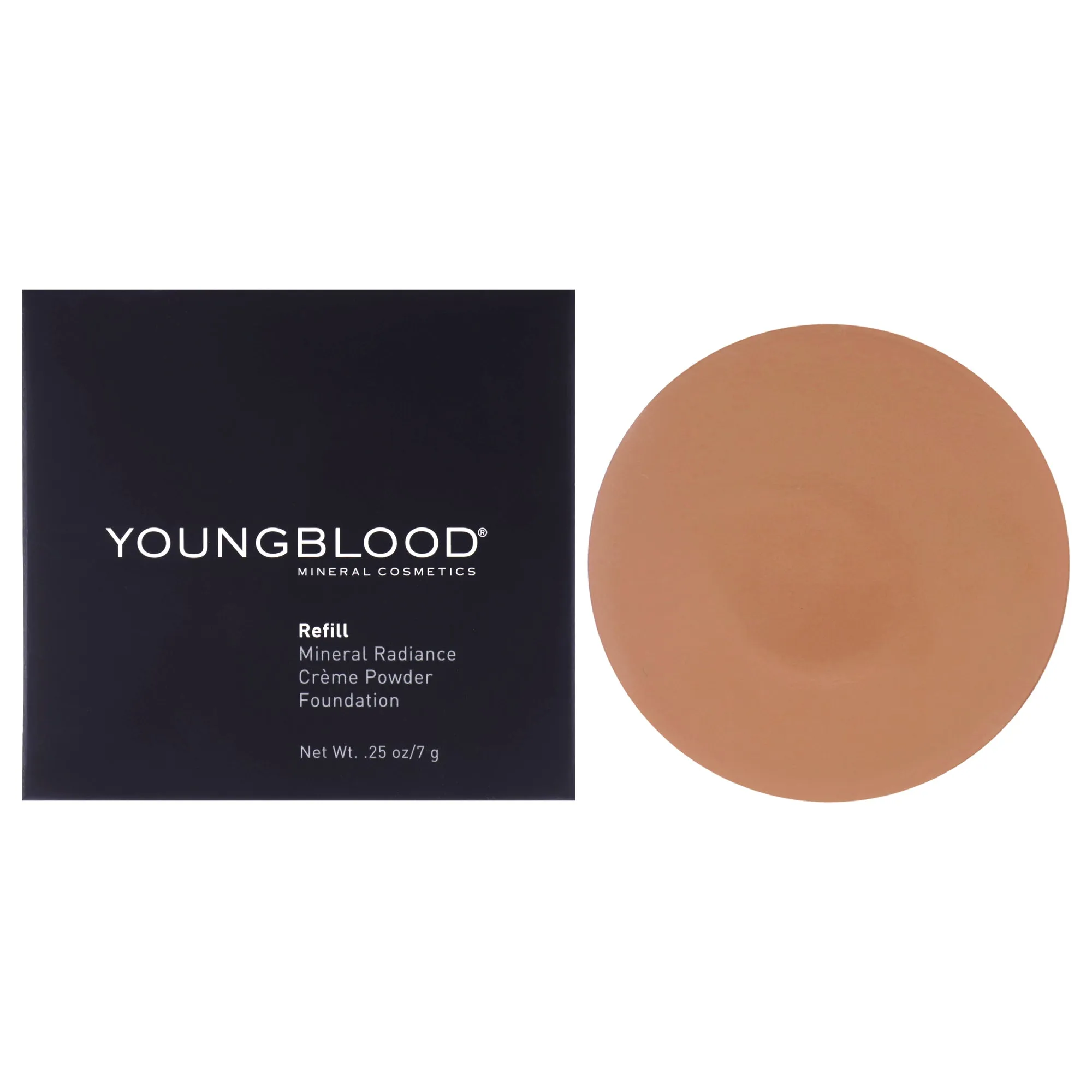 Youngblood Clean Luxury Cosmetics Mineral Radiance Crème Powder Foundation (Refill Pan) | Foundation For Oily Skin Rosacea Matte Shine-Free Pressed Compact Natural Mineral | Cruelty-Free, Paraben-Free